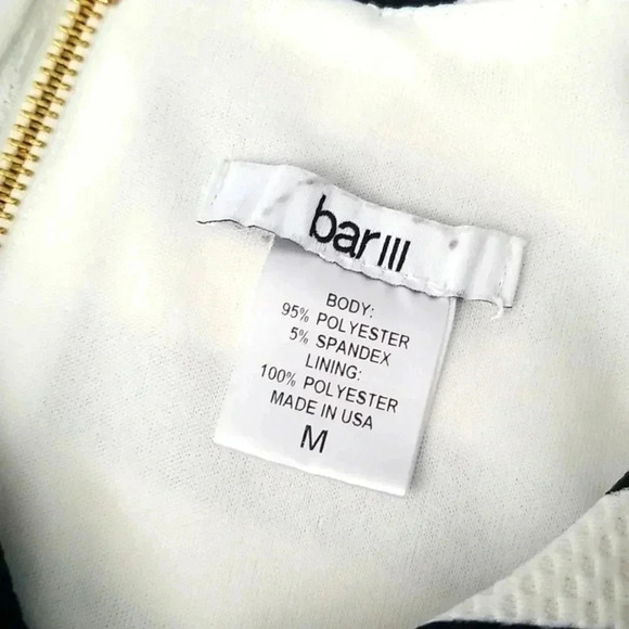 Bar III Black and White Keyhole Stripe Dress - Picture 6 of 6